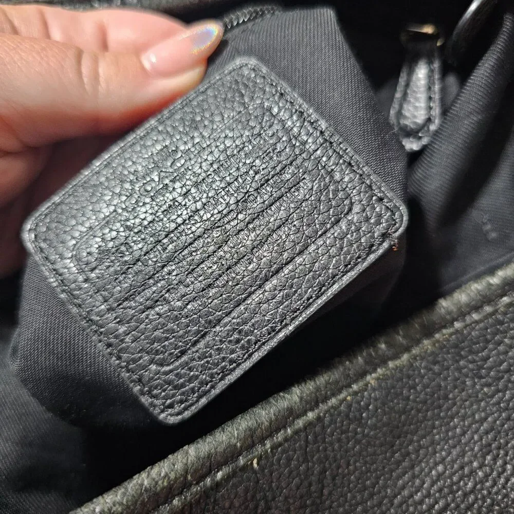 Coach Dufflete Crossbody Bag Purse In Black Pebbled Leather